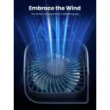 Ventilateur USB portable rotatif 360° silencieux et design à 3 vitesses - Gris
