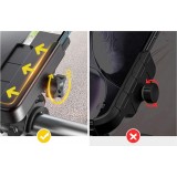 Wozinsky WBHBK3 360&deg; support t&eacute;l&eacute;phone m&eacute;tal pour v&eacute;lo et trottinette - Noir