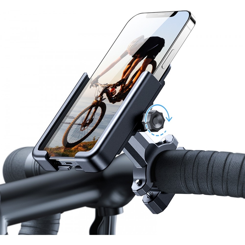 Wozinsky WBHBK3 360&deg; support t&eacute;l&eacute;phone m&eacute;tal pour v&eacute;lo et trottinette - Noir