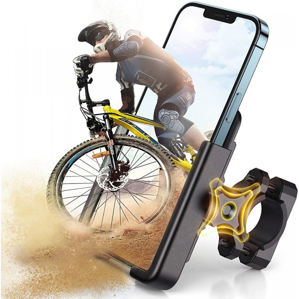 Wozinsky WBHBK3 360&deg; support t&eacute;l&eacute;phone m&eacute;tal pour v&eacute;lo et trottinette - Noir