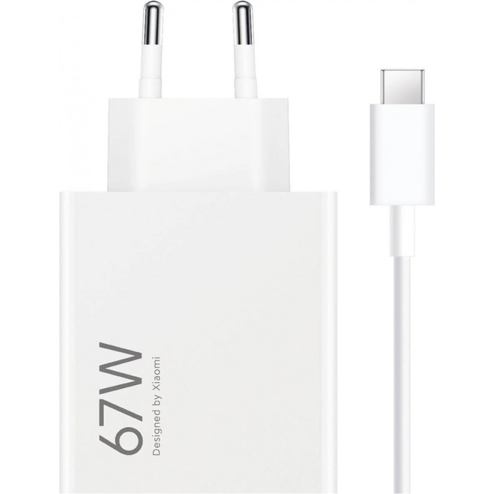 Xiaomi 67W HyperCharge Combo (Type-A) chargeur mural USB-A avec câble USB-C protection intelligente - Blanc