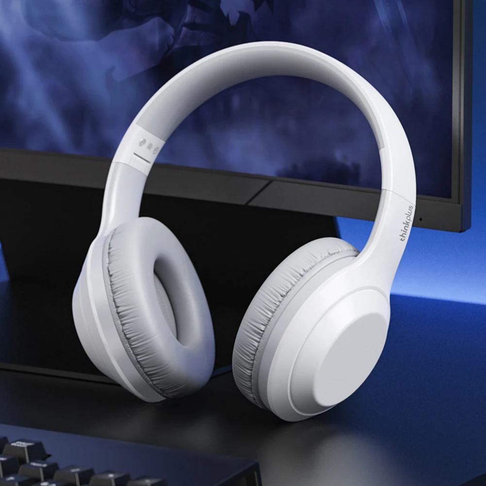 Casque Lenovo thinkplus TH10 over-ear sans fil Bluetooth 5.0 Dualpower loudspeaker - Blanc