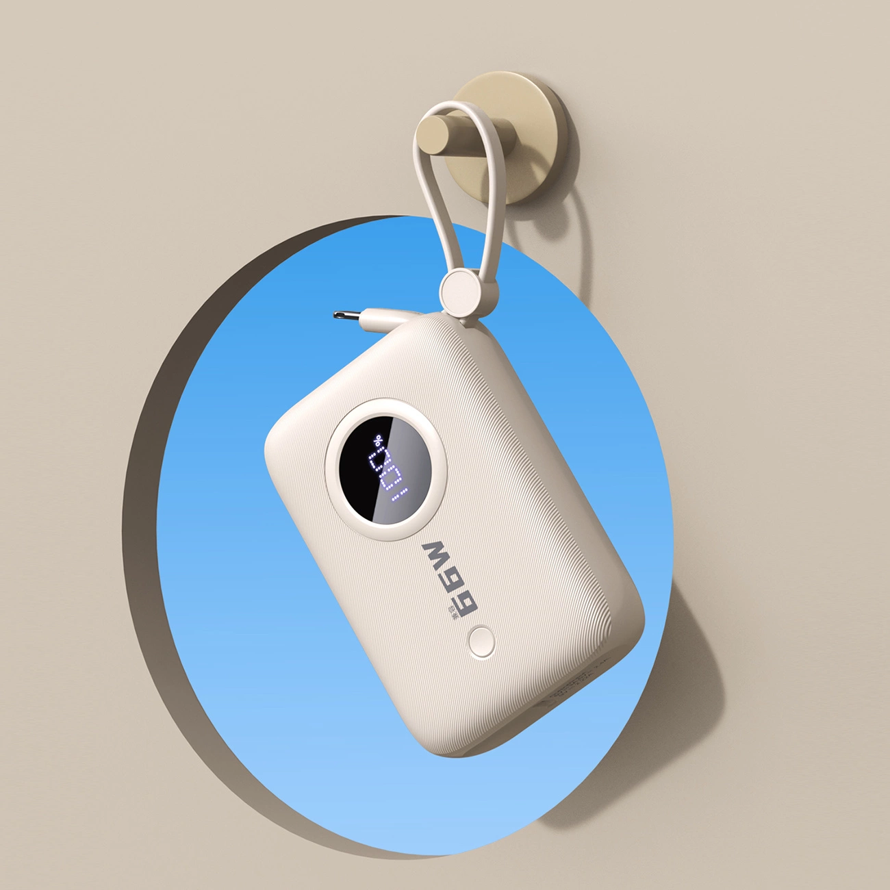 Dudao K14 Power Bank 10000mAh avec câble intégré USB-C & Lightning QC 3.0 Fast Charge - Noir